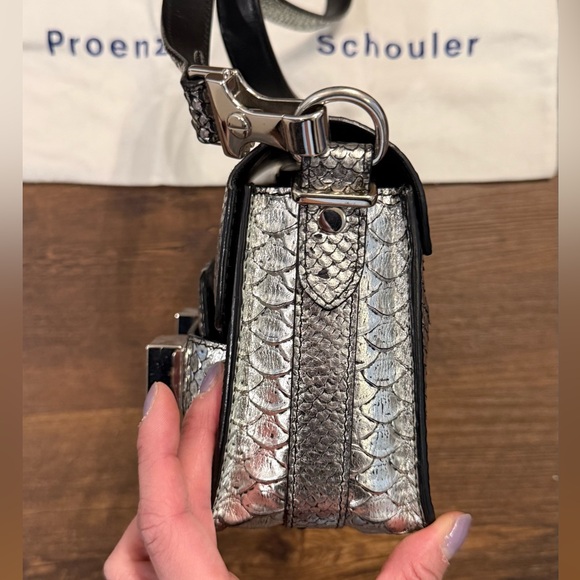 Proenza Schouler PS11 Metallic Silver Crossbody Bag in sz TINY - Picture 4 of 10